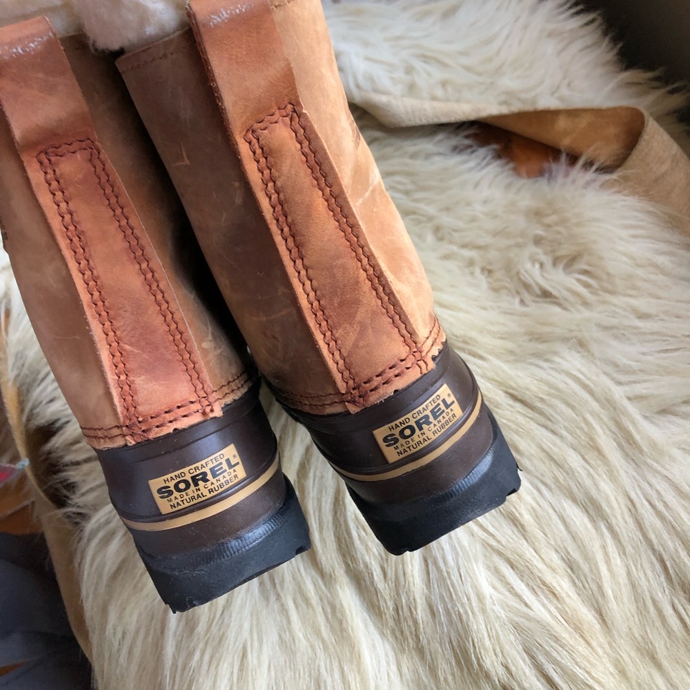 SOLD Sorel chestnut leather winter boots - Picture 3 of 11